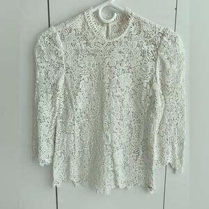 Rebecca Taylor Cream Lace Blouse Size 0